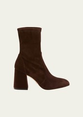 Stuart Weitzman Flareblock Suede Ankle Booties