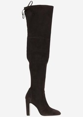 STUART WEITZMAN HIGH SUEDE BOOTS WITH DRAWSTRING