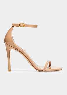 Stuart Weitzman Nudistcurve Patent Ankle-Strap Sandals