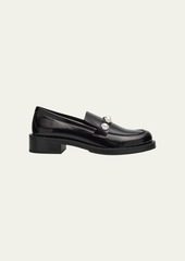 Stuart Weitzman Portia Leather Pearly Slip-On Loafers