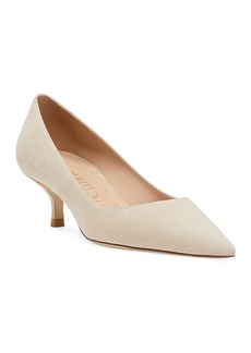 Stuart Weitzman Stuart Pointed Toe Kitten Heel Pumps