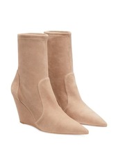 Stuart Weitzman Stuart Wedge 85 Pointed Toe Sock Bootie