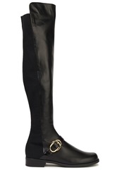 Stuart Weitzman Woman Buckled Leather Over-the-knee Boots Black