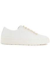 Stuart Weitzman Woman Excelsa Embellished Leather Sneakers Off-white