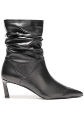 Stuart Weitzman Woman Demi Gathered Leather Ankle Boots Black
