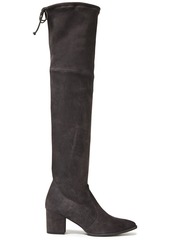 Stuart Weitzman Woman Thighland Paneled Suede Over-the-knee Boots Charcoal