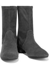 Stuart Weitzman Woman Raissa Stretch-suede Sock Boots Dark Gray