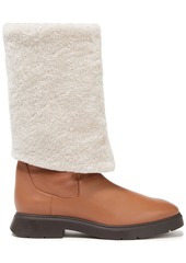 Stuart Weitzman Woman Luiza Shearling-lined Leather Knee Boots Light Brown