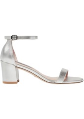 Stuart Weitzman Woman Simple Cutout Lurex Sandals Silver