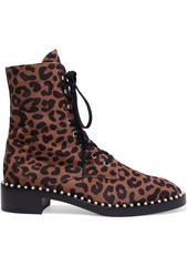 Stuart Weitzman Woman Sondra Faux Pearl-embellished Leopard-print Suede Ankle Boots Animal Print