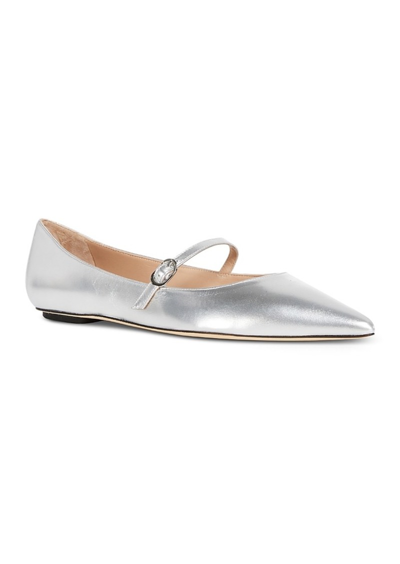 Stuart Weitzman Women's Emilia Pointed Toe Mary Jane Flats