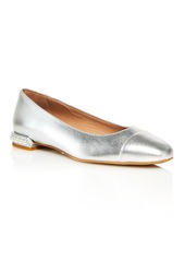 Stuart Weitzman Women's Pearl Slip On Cap Toe Flats