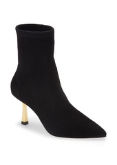 Stuart Weitzman Max 85 Pointed Toe Bootie in Black Suede at Nordstrom