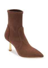 Stuart Weitzman Max 85 Pointed Toe Bootie in Taupe Suede at Nordstrom