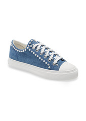 Stuart Weitzman Ollie Mini Pearly Sneaker in Washed Denim at Nordstrom
