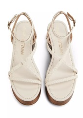 Stuart Weitzman Wovette Woven Leather Wedges