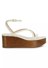 Stuart Weitzman Wovette Woven Leather Wedges