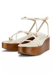 Stuart Weitzman Wovette Woven Leather Wedges