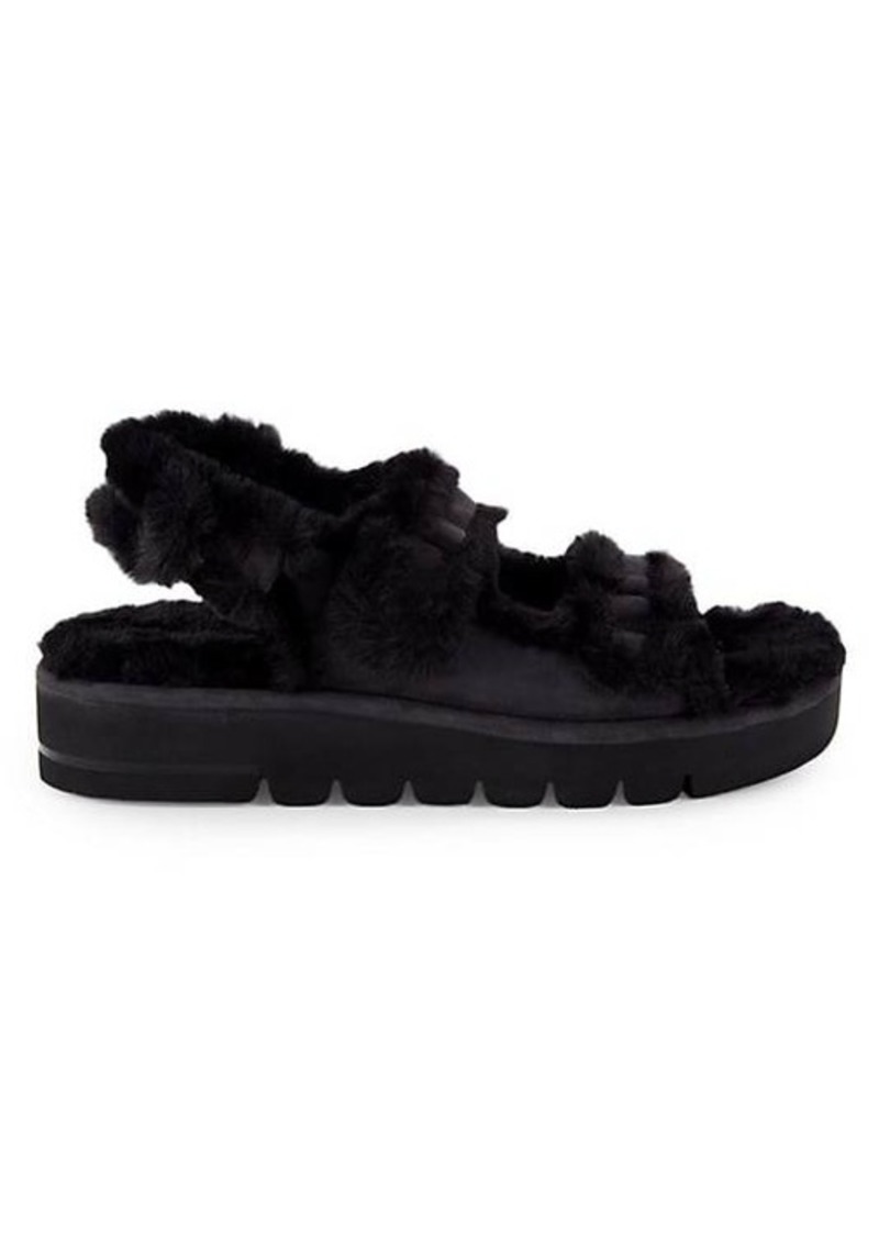 Stuart Weitzman Zoe Suede & Faux Fur Platform Sandals