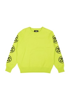 Stussy Lime Green Cotton SS-Link Crewneck Sweater