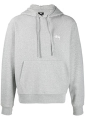 Stussy logo embroidered cotton hoodie