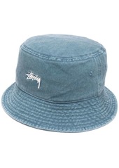 Stussy logo-embroidered denim bucket hat