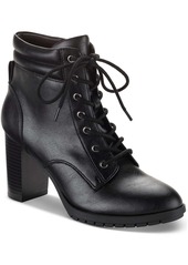 Style&co. Laurellee Womens Faux Leather Zipper Combat & Lace-Up Boots