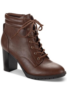 Style&co. Laurellee Womens Faux Leather Zipper Combat & Lace-Up Boots