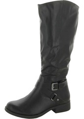 Style&co. Marliee Womens Faux Leather Wide Calf Motorcycle Boots