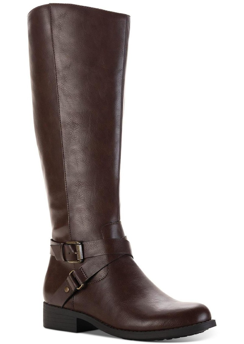 Style&co. Marliee Womens Faux Leather Wide Calf Motorcycle Boots