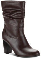 Style&co. Saraa Slouch Womens Faux Leather Block Heel Mid-Calf Boots