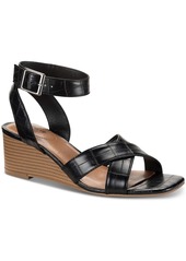 Style&co. Womens Faux Leather Wedge Sandals