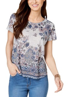 Style&co. Womens Linen Scoop-Neck T-Shirt