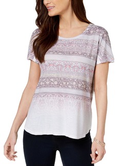 Style&co. Womens Printed Scoop-Neck T-Shirt