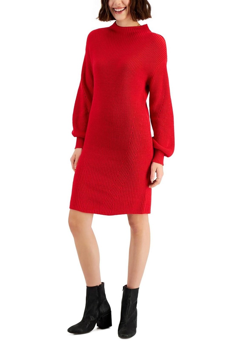 Style&co. Womens Ribbed Knit Mock-Turtle Neck Sweaterdress