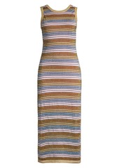Suboo Alexe Metallic Striped Midi-Dress