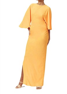 Suboo Ivy Cap Sleeve Maxi Dress In Tangerine