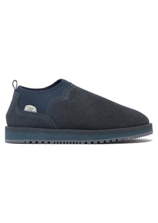 Suicoke - Shearling-lined Suede Slippers - Mens - Navy