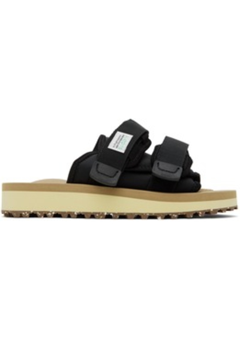 SUICOKE Black & Beige Moto-Cab-Eco Sandals