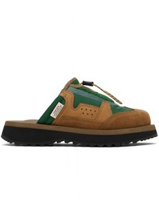SUICOKE Brown & Green BOMA-ab Slip-On Loafers