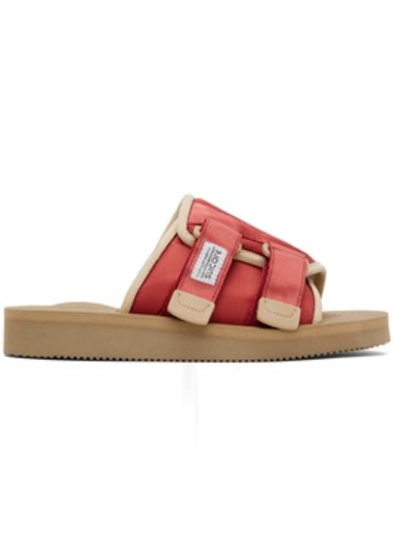 SUICOKE Red & Beige KAW-Cab Sandals