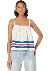 Sundry Cami with Varsity Stripe in Woven Cotton