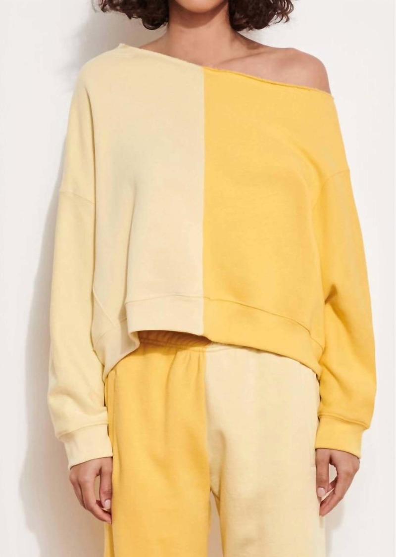 Sundry Color Block One Shoulder Top In Chamomille/buttercup