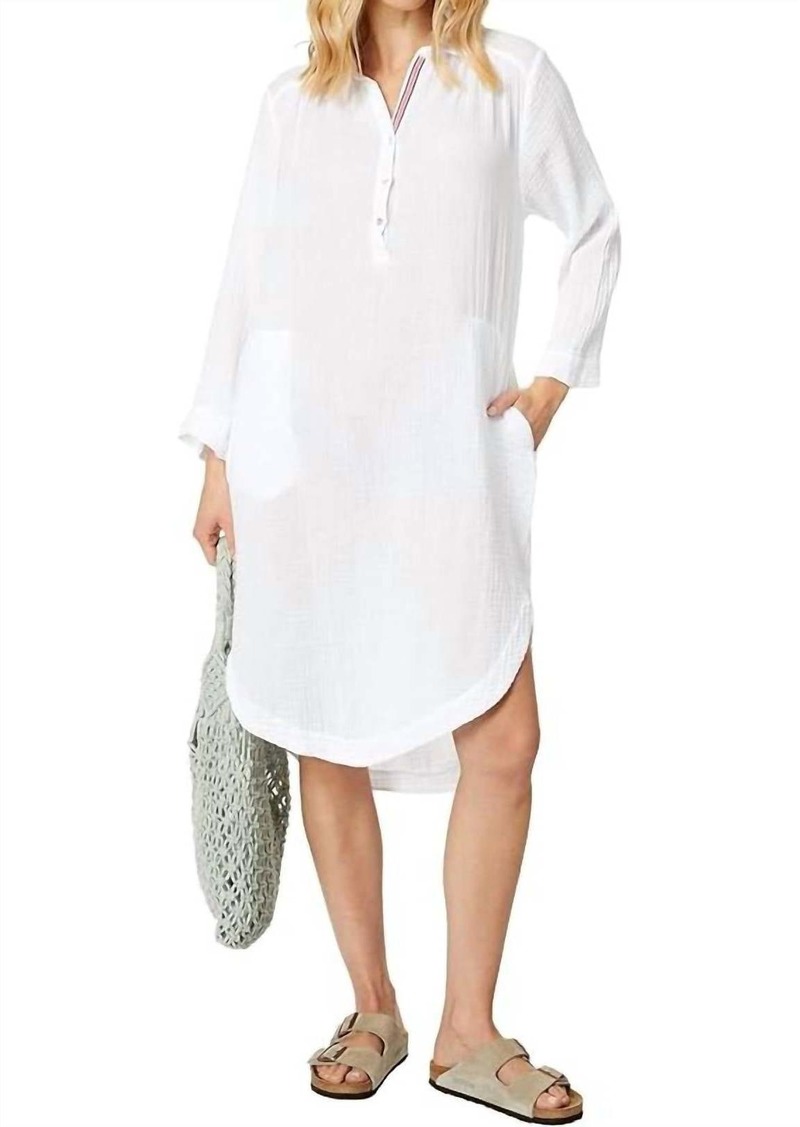 Sundry Long Sleeve Shirttail Dress In White