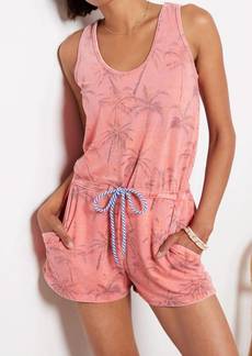 Sundry Palm Tank Romper In Punch