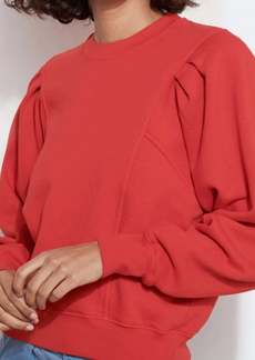 Sundry Pleated Pullover Top In Scarlet