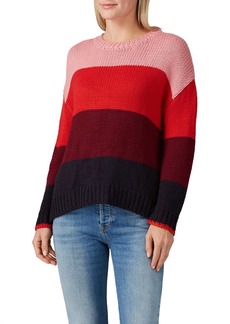 Sundry Stripe Knit Sweater In Red
