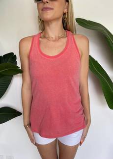 Sundry U Neck Tank In Electric Red