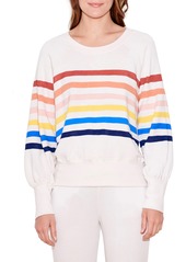Sundry Stripe Puff Sleeve Sweatshirt