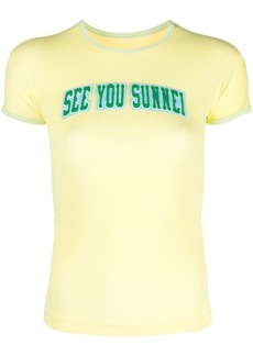 Sunnei appliqué fleece slogan T-Shirt